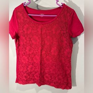 Ann Taylor Loft Medium Burgundy shirt sleeve top